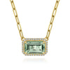 14K Yellow Gold Diamond and Green Amethyst Emerald Cut Necklace With Flower Pattern Gallery - NK7468Y45GA-Gabriel & Co.-Renee Taylor Gallery
