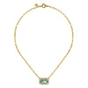 14K Yellow Gold Diamond and Green Amethyst Emerald Cut Necklace With Flower Pattern Gallery - NK7468Y45GA-Gabriel & Co.-Renee Taylor Gallery
