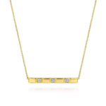 14K Yellow Gold Diamond and Half Cube Bar Necklace Contemporary Collection - NK8248Y45JJ-Gabriel & Co.-Renee Taylor Gallery