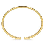 14K Yellow Gold Diamond and Half Cube Cuff Bangle Bracelet Contemporary Collection - BG5321-57Y45JJ-Gabriel & Co.-Renee Taylor Gallery