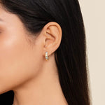 14K Yellow Gold Diamond and Half Cube Huggie Earrings Contemporary Collection - EG15675Y45JJ-Gabriel & Co.-Renee Taylor Gallery