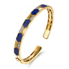 14K Yellow Gold Diamond and Lapis Bangle Bracelet - BG5151-6Y45LP-Gabriel & Co.-Renee Taylor Gallery
