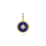 14K Yellow Gold Diamond and Lapis Bujukan Medallion Pendant 18mm - PT6645Y45LP-Gabriel & Co.-Renee Taylor Gallery