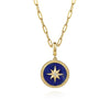 14K Yellow Gold Diamond and Lapis Bujukan Medallion Pendant 18mm - PT6645Y45LP-Gabriel & Co.-Renee Taylor Gallery
