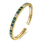 14K Yellow Gold Diamond and Malachite Bangle Bracelet Contemporary Collection - BG5150-62Y45MA-Gabriel & Co.-Renee Taylor Gallery