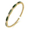14K Yellow Gold Diamond and Malachite Bujukan Bangle - BG4940-62Y45MA-Gabriel & Co.-Renee Taylor Gallery