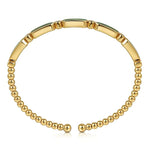 14K Yellow Gold Diamond and Malachite Bujukan Bangle - BG4940-62Y45MA-Gabriel & Co.-Renee Taylor Gallery