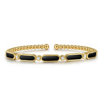 14K Yellow Gold Diamond and Onyx Bangle - BG4940-57Y45OX-Gabriel & Co.-Renee Taylor Gallery
