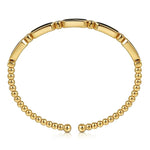 14K Yellow Gold Diamond and Onyx Bangle - BG4940-57Y45OX-Gabriel & Co.-Renee Taylor Gallery