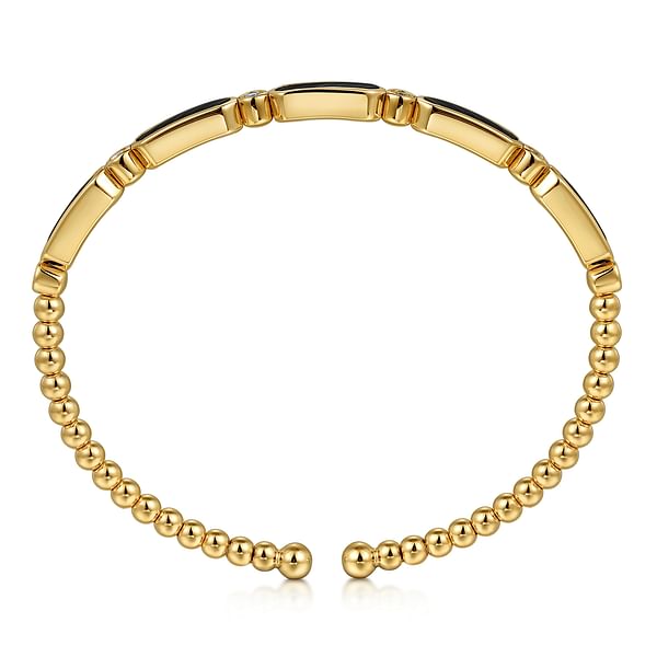 14K Yellow Gold Diamond and Onyx Bangle - BG4940-57Y45OX-Gabriel & Co.-Renee Taylor Gallery