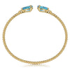 14K Yellow Gold Diamond and Pear Shape Blue Topaz Bujukan Bangle - BG4928-62Y45BT-Gabriel & Co.-Renee Taylor Gallery