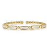 14K Yellow Gold Diamond and White Mother Pearl Bangle - BG4940-62Y45WM-Gabriel & Co.-Renee Taylor Gallery