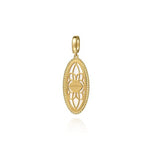 14K Yellow Gold Diamond and White Mother of Pearl Bujukan Oval Shape Medallion Pendant - PT6646Y45WM-Gabriel & Co.-Renee Taylor Gallery