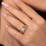 14K Yellow Gold Domed Diamond Star Ring - LR52181Y45JJ-Gabriel & Co.-Renee Taylor Gallery