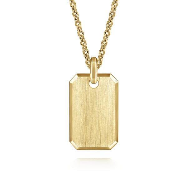 14K Yellow Gold Engravable Dog Tag Pendant - PTM6530Y4JJJ-Gabriel & Co.-Renee Taylor Gallery