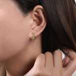 14K Yellow Gold Floral15mm Diamond Huggies - EG13824Y45JJ-Gabriel & Co.-Renee Taylor Gallery