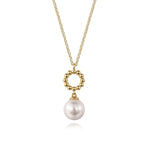 14K Yellow Gold Fresh Water Pearl Bujukan Drop Necklace - NK7289Y4JPL-Gabriel & Co.-Renee Taylor Gallery