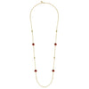 14K Yellow Gold Garnet Round Shape Necklace With Four Stations Beads and Bezel Setting - NK7465-32Y4JGN-Gabriel & Co.-Renee Taylor Gallery