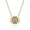 14K Yellow Gold Geometric Baguette and Round Diamond Pendant Necklace - NK7278Y44JJ-Gabriel & Co.-Renee Taylor Gallery