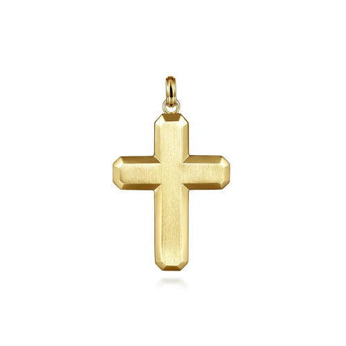 14K Yellow Gold Geometric Cross Pendant - PCM6578Y4JJJ-Gabriel & Co.-Renee Taylor Gallery