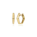 14K Yellow Gold Geometric Huggie Earrings – EG14038Y4JJJ-Gabriel & Co.-Renee Taylor Gallery