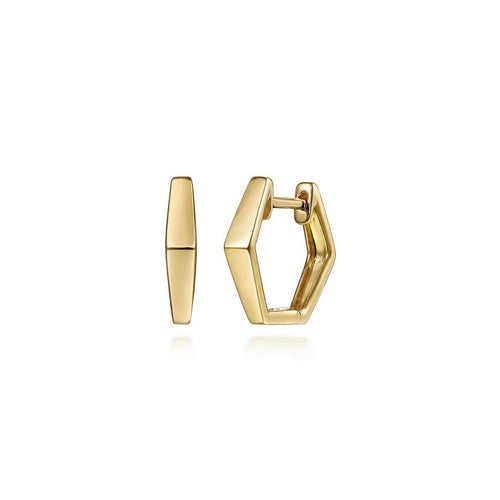 14K Yellow Gold Geometric Huggie Earrings – EG14038Y4JJJ-Gabriel & Co.-Renee Taylor Gallery