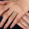 14K Yellow Gold Geometric Station Diamond Pavé Statement Ring - LR52029Y45JJ-Gabriel & Co.-Renee Taylor Gallery