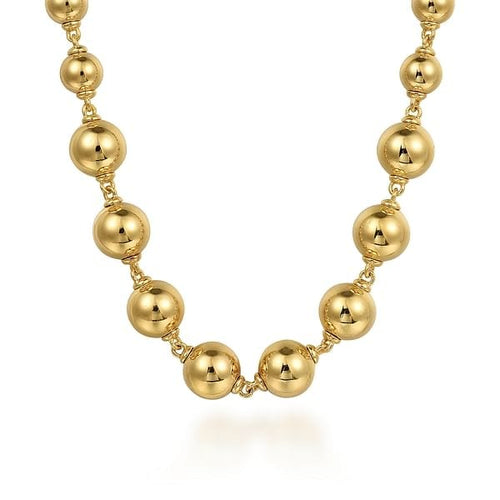 14K Yellow Gold Graduated Bujukan Bead 16" Necklace - NK7526Y4JJJ-Gabriel & Co.-Renee Taylor Gallery