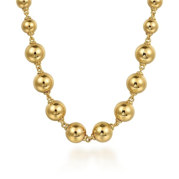 14K Yellow Gold Graduated Bujukan Bead 16" Necklace - NK7526Y4JJJ-Gabriel & Co.-Renee Taylor Gallery