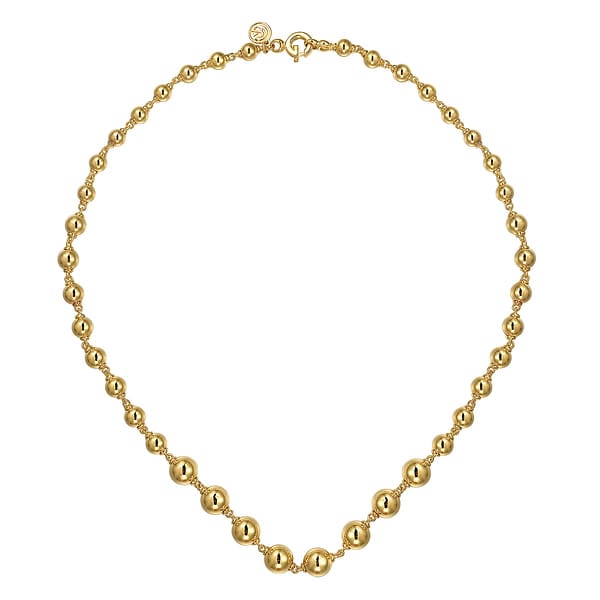 14K Yellow Gold Graduated Bujukan Bead 16" Necklace - NK7526Y4JJJ-Gabriel & Co.-Renee Taylor Gallery