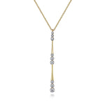 14K Yellow Gold Graduated Diamond Station Drop Y Necklace - NK7209Y45JJ-Gabriel & Co.-Renee Taylor Gallery