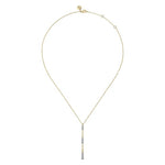 14K Yellow Gold Graduated Diamond Station Drop Y Necklace - NK7209Y45JJ-Gabriel & Co.-Renee Taylor Gallery