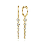 14K Yellow Gold Graduating Diamond Huggie Drop Earrings - EG15066Y45JJ-Gabriel & Co.-Renee Taylor Gallery