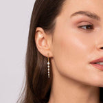 14K Yellow Gold Graduating Diamond Huggie Drop Earrings - EG15066Y45JJ-Gabriel & Co.-Renee Taylor Gallery