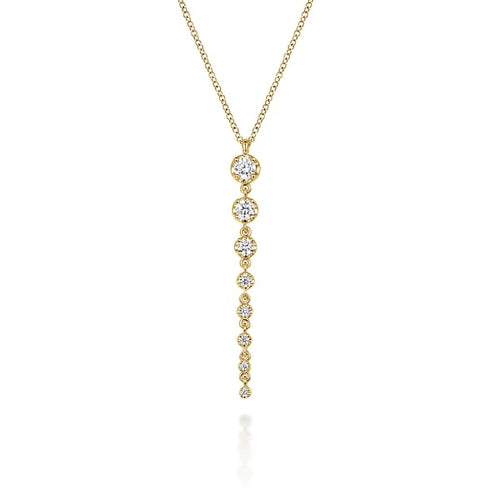 14K Yellow Gold Graduating Vertical Diamond Bar Necklace - NK7579Y45JJ-Gabriel & Co.-Renee Taylor Gallery