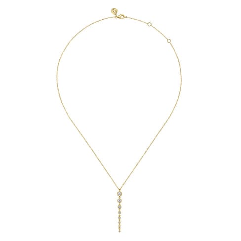14K Yellow Gold Graduating Vertical Diamond Bar Necklace - NK7579Y45JJ-Gabriel & Co.-Renee Taylor Gallery