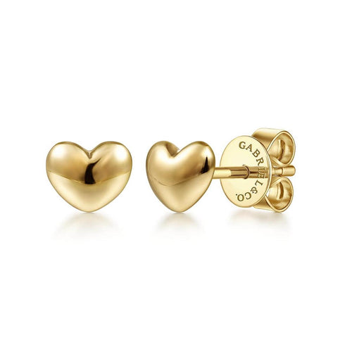 14K Yellow Gold Heart Stud Earrings – EG14018Y4JJJ-Gabriel & Co.-Renee Taylor Gallery