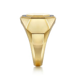 14K Yellow Gold Hexagon Diamond Ring in Sand Blast Finish - MR20016Y45JJ-Gabriel & Co.-Renee Taylor Gallery