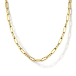 14K Yellow Gold Hollow Paper Clip Chain Necklace - NK6768H-17Y4JJJ-Gabriel & Co.-Renee Taylor Gallery