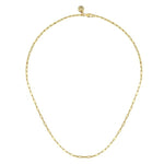 14K Yellow Gold Hollow Paper Clip Chain Necklace - NK6768H-17Y4JJJ-Gabriel & Co.-Renee Taylor Gallery