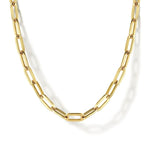14K Yellow Gold Hollow Paper Clip Chain Necklace - NK6769H-Gabriel & Co.-Renee Taylor Gallery