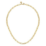 14K Yellow Gold Hollow Paper Clip Chain Necklace - NK6820H-17Y4JJJ-Gabriel & Co.-Renee Taylor Gallery