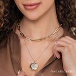 14K Yellow Gold Hollow Paper Clip Chain Necklace - NK6820H-17Y4JJJ-Gabriel & Co.-Renee Taylor Gallery