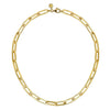14K Yellow Gold Hollow Paperclip Chain Necklace - NK6821H-17Y4JJJ-Gabriel & Co.-Renee Taylor Gallery