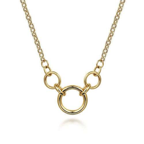 14K Yellow Gold Hollow Tube Link Necklace - NK7360Y4JJJ-Gabriel & Co.-Renee Taylor Gallery