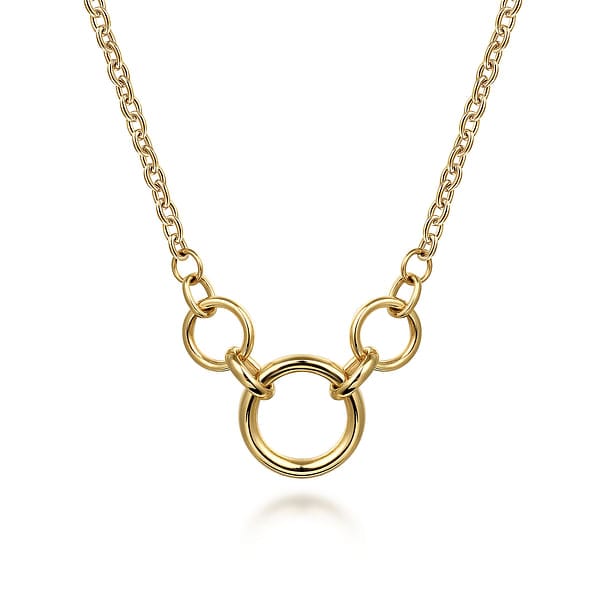 14K Yellow Gold Hollow Tube Link Necklace - NK7360Y4JJJ-Gabriel & Co.-Renee Taylor Gallery