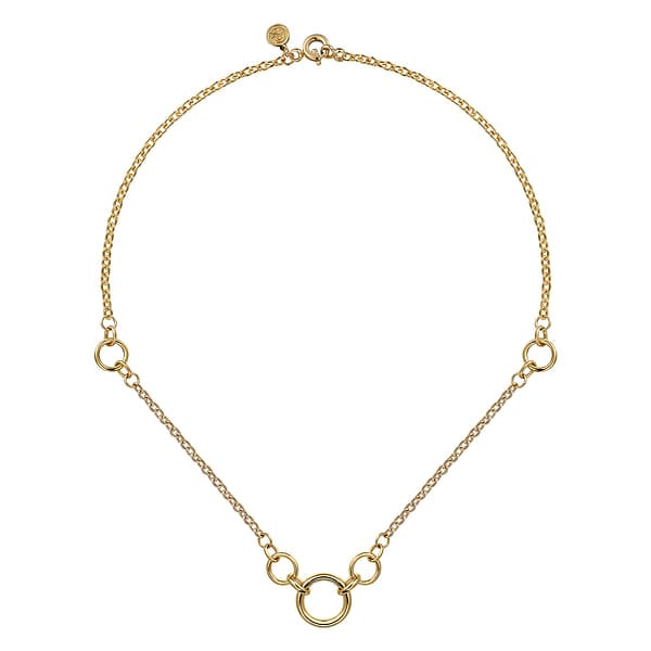 14K Yellow Gold Hollow Tube Link Necklace - NK7360Y4JJJ-Gabriel & Co.-Renee Taylor Gallery