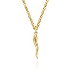14K Yellow Gold Italian Horn Pendant - PTM6556Y4JJJ-Gabriel & Co.-Renee Taylor Gallery