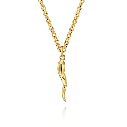 14K Yellow Gold Italian Horn Pendant - PTM6556Y4JJJ-Gabriel & Co.-Renee Taylor Gallery
