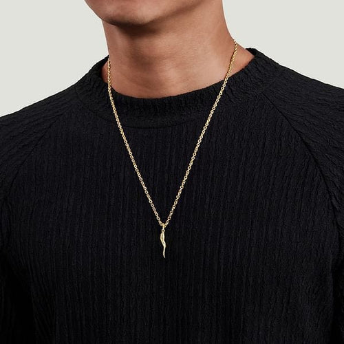 14K Yellow Gold Italian Horn Pendant - PTM6556Y4JJJ-Gabriel & Co.-Renee Taylor Gallery